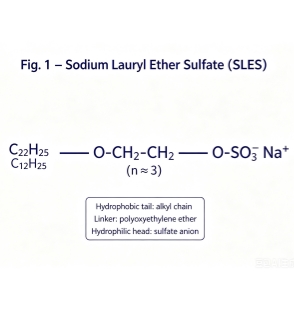SLES Molecular Structure (Sodium Lauryl Ether Sulfate)